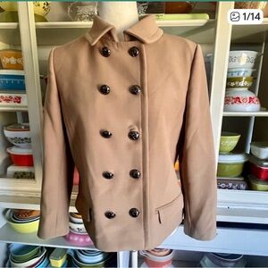 Dolce & Gabbana Beige Wool Double Breasted Pea Coat - Size EU 42